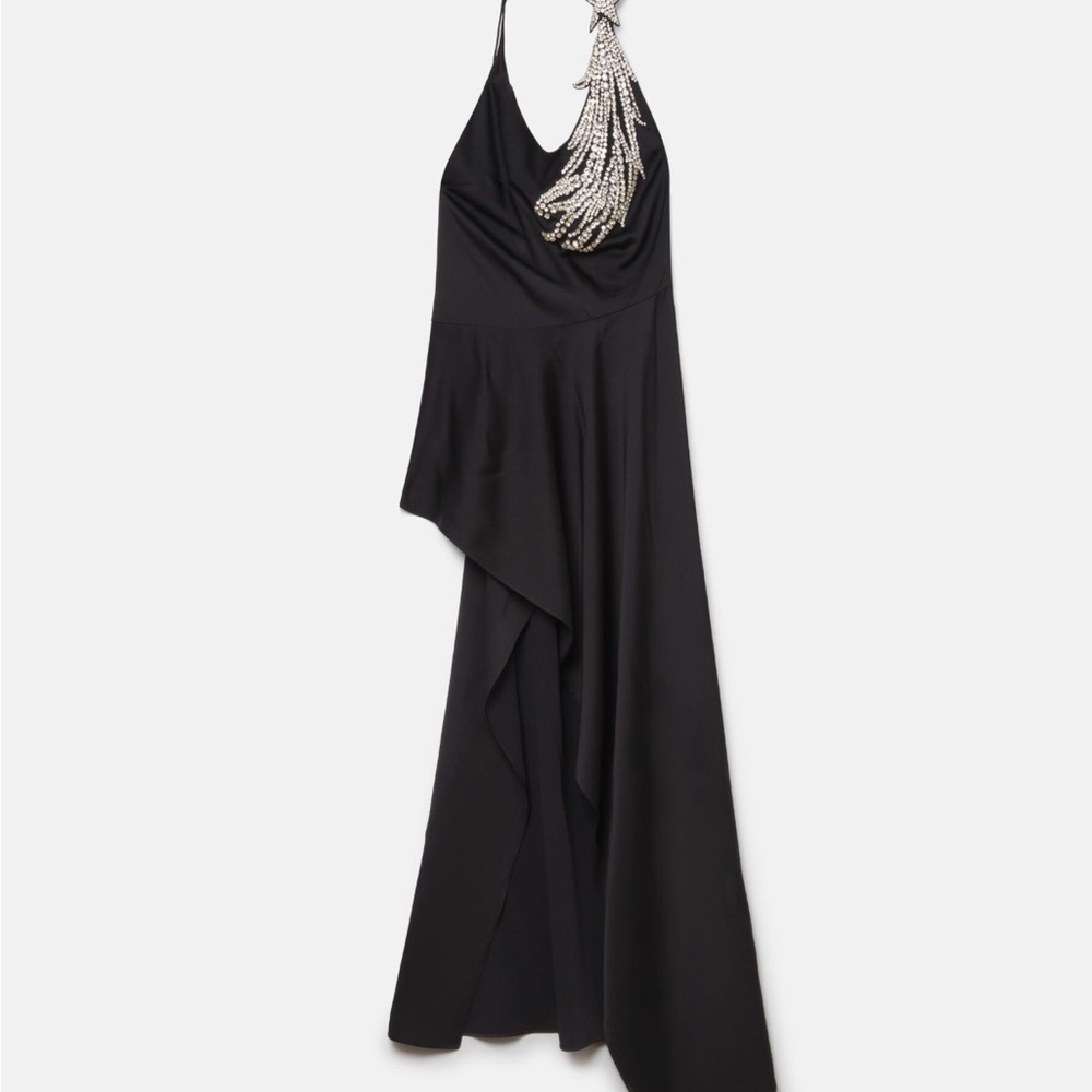 STELLA MCCARTNEY 
Crystal Strass Star Asymmetric Midi Dress